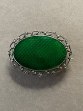 Brosche Silber 800 grüne