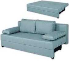 Schlafsofa - mint - Webstoff - Staukasten Sofa Couch Gästecouch Gästesofa