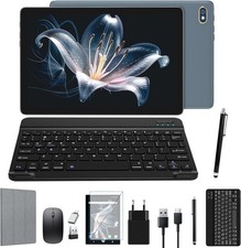 Tablet mit Tastatur Maus Stift und Hülle, 4GB RAM+128GB ROM(TF 1TB), Octa-Core 2