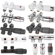 Mittelanschluss-Set Multiblock Hahnblock Eckform Durchgangsform Badheizkörper