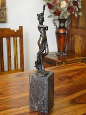 Bronze Statue Jungfrau Marmor Erotik Skulptur Frau Akt Venus Göttin Figur Luxus