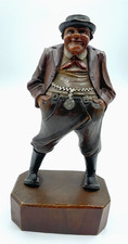 Antik sehr feine Holzfigur Handgeschnitzt Charakter Figur farbig um 1900 H 19 cm