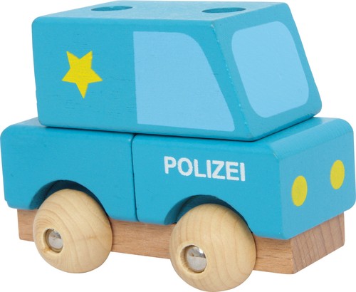 Holzautos 4erset polizei auto - holzautos,