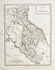 Stato Pontificio Roma Bologna Ancona Italia map Karte Mentelle Chanlaire 1797