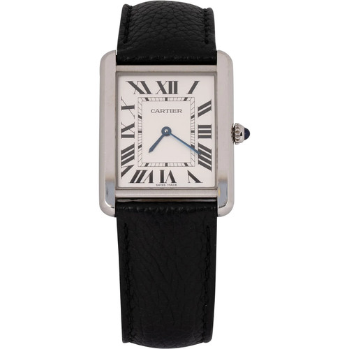 Cartier silver tone solo tank - cartier,
