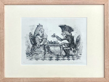 A. Paul Weber: Original-Lithographie "Maria Theresia und der Alte Fritz".