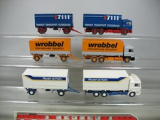 3x Wiking H0 1:87 Last-/Hängerzug MAN: 17111+Riedel-de Haen+wrobbel #AF243-0,5