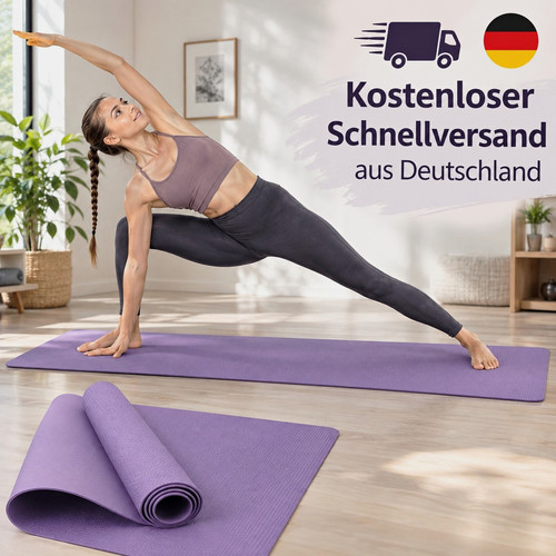 Yogamatte rutschfest eva lila - yogamatte,