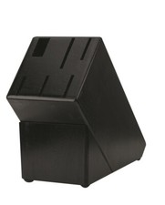 Messerblock ohne Messer Holz schwarz für 6 teilige Messerset Holzblock Universal