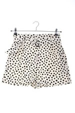 ZARA Hot Pants Damen Kurze Hose Gr. DE 36 wollweiß-schwarz Casual-Look