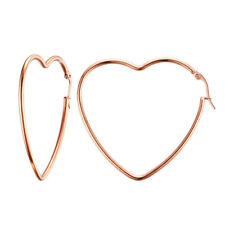 Creolen Herz 38 mm Edelstahl Farbwahl: Gold, Silber, Rosegold - Ohrringe 