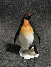 Hutschenreuther Kaiserpinguin Pinguin Figur Mutter m Kind Achtziger Kunstabteil