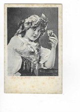 S520 AK Gruss aus dem "Ahrtale" Prosit Mädchen Weinglas gelaufen 1908!!!