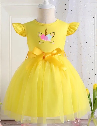 Mädchenkleid mit einhorn - mädchenkleid,