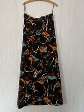 Langer Samtrock, bunt, Gr. 42, Niedieck Brillantsamt, Vintage, 70er, 