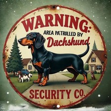 Schild Holz rund Dachshund