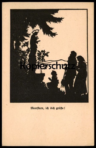 Alte postkarte scherenschnitt - postkarte,