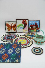 DDR Walzenperlen Untersetzer Handarbeit Walzperlen rund oval