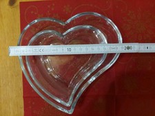 2 Schalen Herzform Glasschale