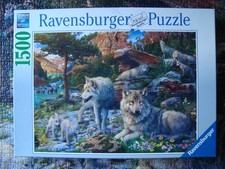 PUZZLE (1500 Teile) WOLFSRUDEL IM FRÜHLINGSERWACHEN (Ravensburger 2021)