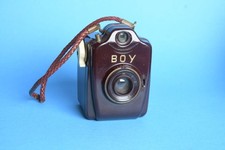 Bilora Boy Luxus weinrot, Bakelitkamera für Rollfilm 7, ca. 1950,Made in Germany