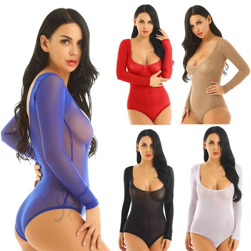 Damen langarm body transparent - body,