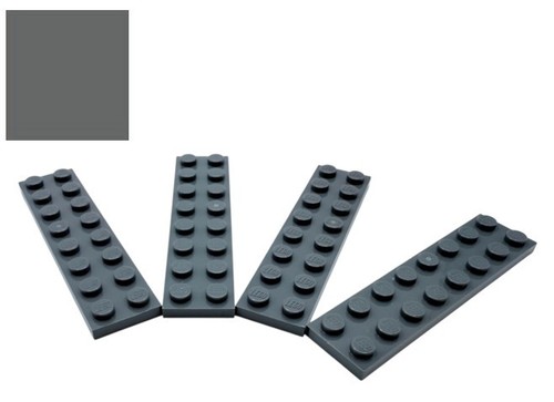 Lego platte 2x8 dark - platte,
