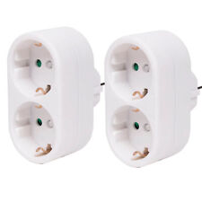 2x Doppelstecker Steckdosenleiste Doppelsteckdose Mehrfachsteckdose Schuko Weiß