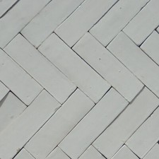 3m² marokkanische Bejmat weiß groß - Terracotta Ton Fliesen Riemchen Riegel