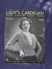 Vintage Original 30er Jahre Patons & Baldwin's Helps to Knitters Muster Nr. 2850
