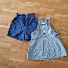 Jojo Mama Bebe Latzkleid maritim shorts set blau Mädchen 18-24 M