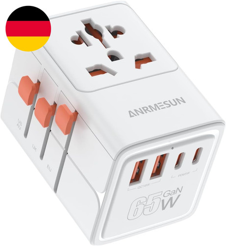 65w gan reiseadapter - reiseadapter, weltweit