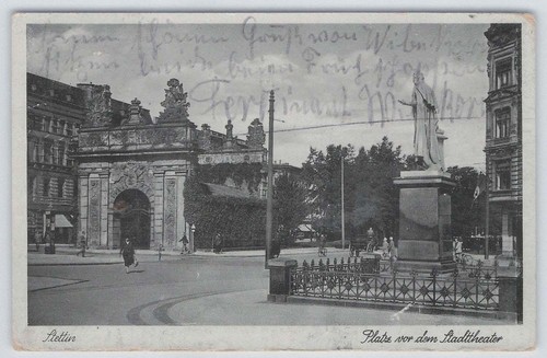 Ansichtskarte stettin platz - ansichtskarte,