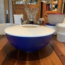 Tupperware Rührstar Rührschüssel 5 L Spritzschutzdeckel,Blau/ Weiß,Rund,Ø30x15H