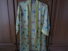 Seiden Kimono Leichter Morgenmantel Gelb