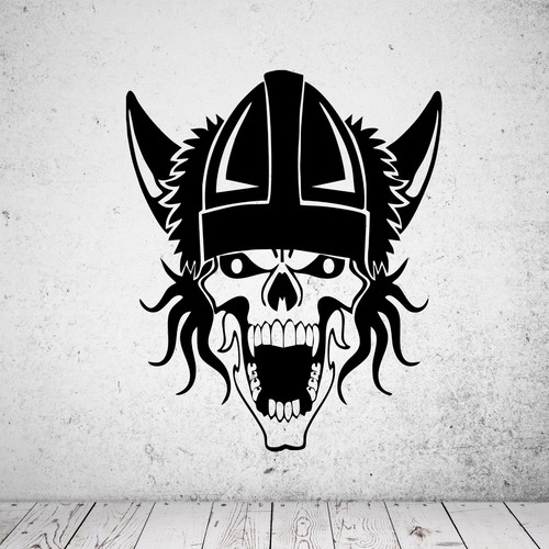 Wandtattoo wikinger totenkopf - wandtattoo,