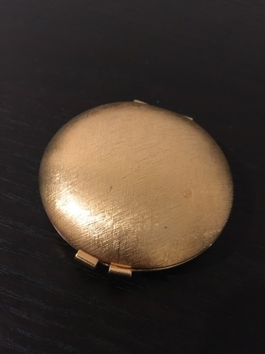 Vintage puderdose goldfarben - puderdose,