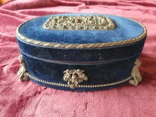 Samt Schmuckschatulle  mit Schlüssel - ev. Biedermermeier / viktorianisch