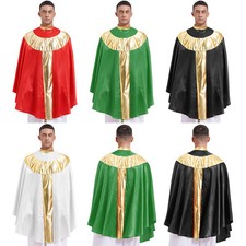 Herren Kostüm Contrast Color Papst Festival Kardinal Club Tops Adult Cape Cloak