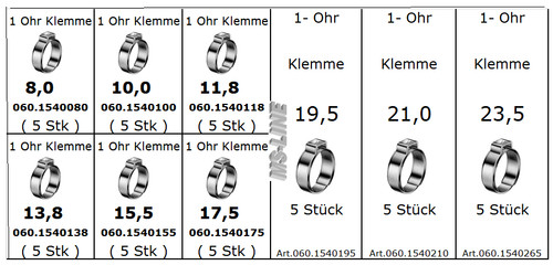 Oetiker ohr klemme schelle - 1-ohr,