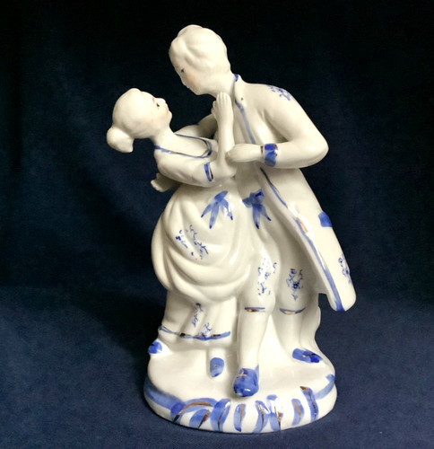 Keramikfigur blau weiss