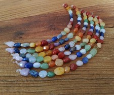 😏 Natürliche Edelsteine Regenbogen- Chakra-Perlen rundlich-ovale Nuggets 😉