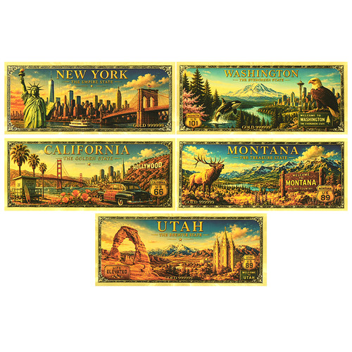 Usa staaten goldfolie - staaten,