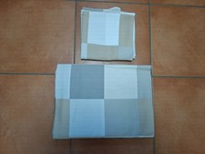 Bettwäsche in hellbraun/weiß kariert von IKEA, Normalgröße, 80 x 80, 135x200 cm