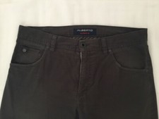 Alberto Herrenhose Stoffhose Baumwolle dunkelgrau/braun, anthrazit Größe 32