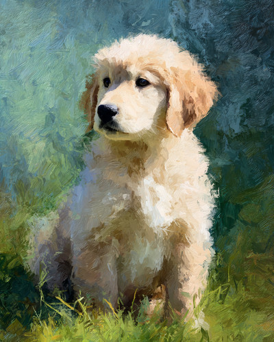 Malen nach zahlen hund golden - nach,
