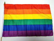 Regenbogen Stock Fahne Flagge ca. 30x45x60 cm rainbow pride CSD gay LGBTQ queer