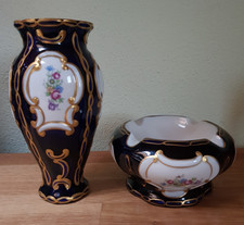 Royal Dux Bohemia Vase 14,5cm und Ascher 6 cm Kobaltblau