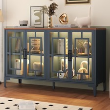 53" Glass Buffet Cabinet LED