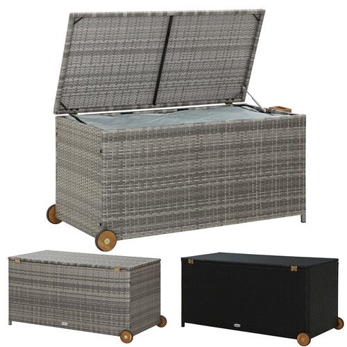 Rattan auflagenbox rollen - rattan,